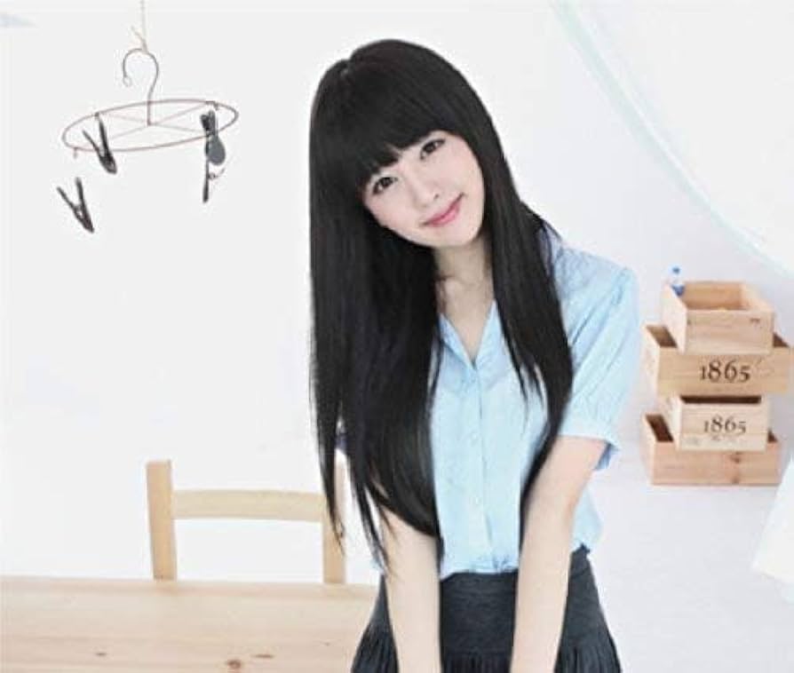 Amazon.co.jp: J-Cube 黒髪 ウィッグ ロング ストレート
